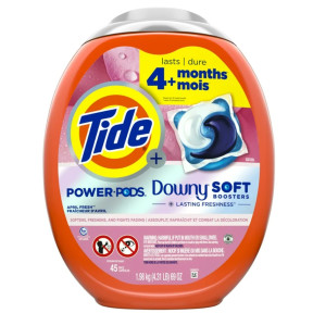 Капсулы для стирки универсальные Tide Power Pods Febreze Odor Eliminators + Lasting Freshness April Fresh, 45 штук